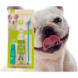 Nunbell fogápoló készlet fogkrémmel, kétoldalú fogkefével és ujjra húzható fogkefékkel, zöld