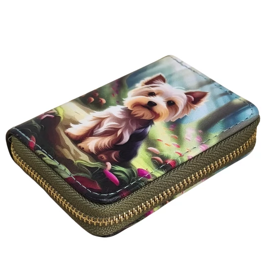 Yorkshire terrier mintás cipzáras kis pénztárca