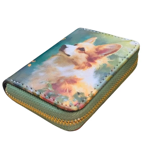 Corgi mintás cipzáras kis pénztárca