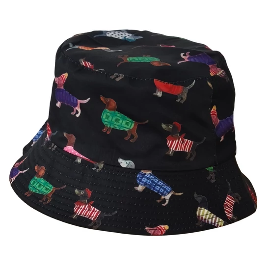 Tacskó mintás halászsapka, fekete