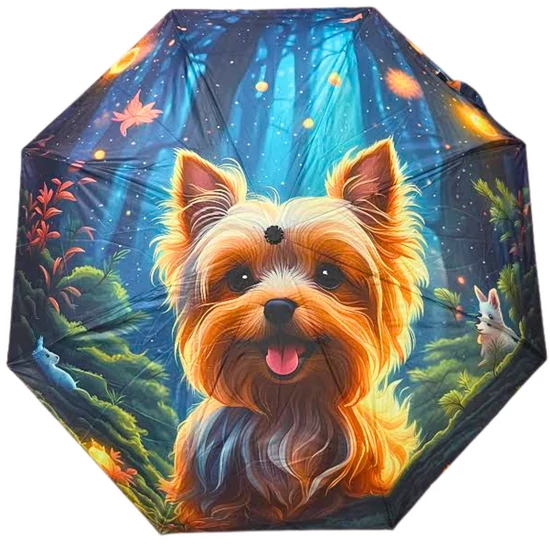 Yorkshire terrier mesebeli erődben mintás esernyő