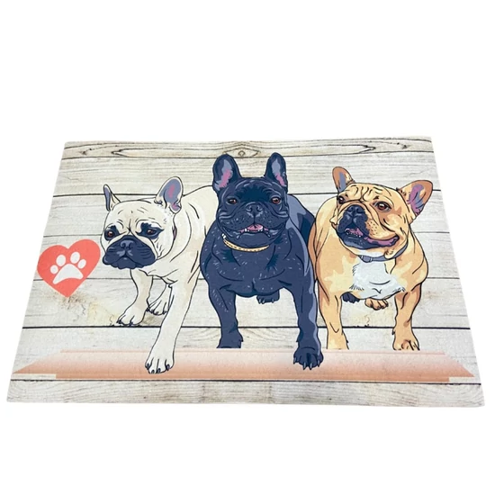 Cartoon francia bulldog mintás lábtörlő