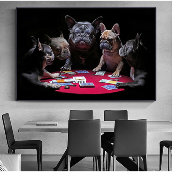 Bulldog Póker fali kép (60*90 cm)