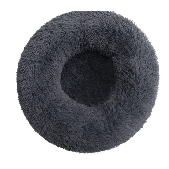 Sötétszürke, extrapuha, szőrös kisállatfekhely - 50 cm