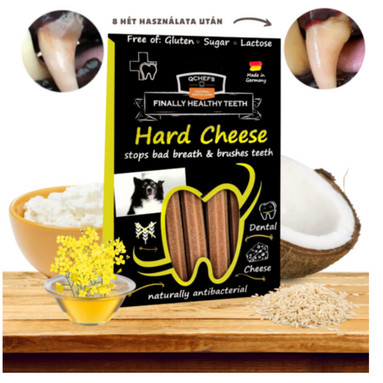 Természetes fogtisztító stick kutyáknak - Qchefs Hard Cheese	