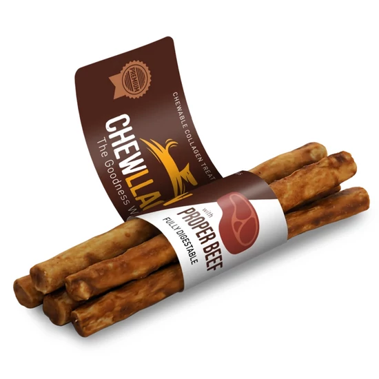 Chewllagen Marhás rágcsálnivaló kollagénrúd, mini (5 db-os csomag)