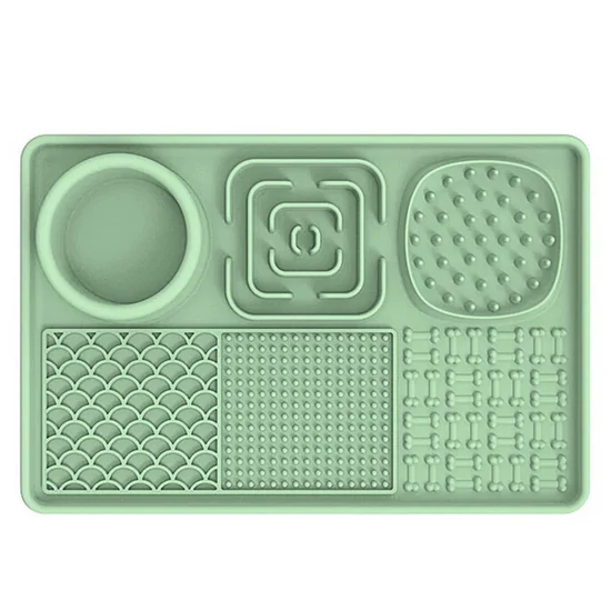 Extra Lick pad evéslassító tálca, többféle felülettel és víztartóval, mentazöld