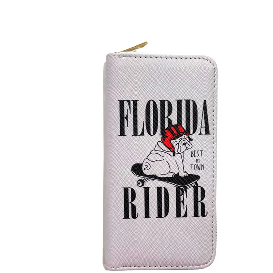 Angol bulldog mintás pénztárca, fehér