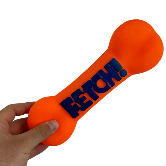 FETCH Rágható Gumi Sípoló Csont Kutyajáték, 24 cm, Narancssárga