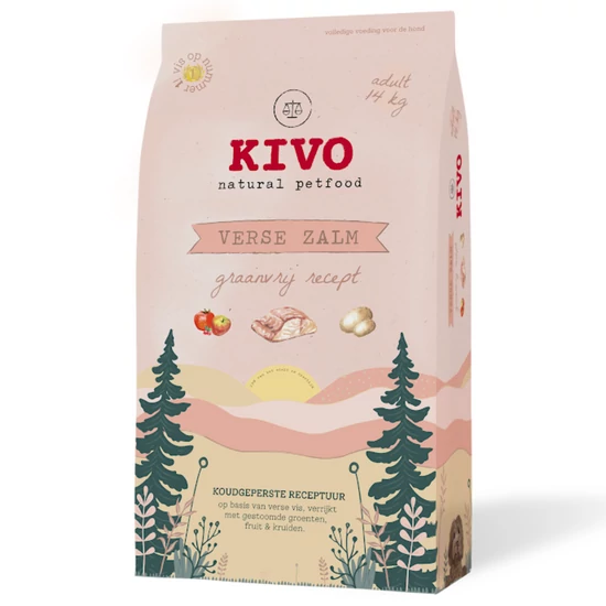 KIVO – Hidegen sajtolt Gabonamentes Száraztáp – Lazac 14kg