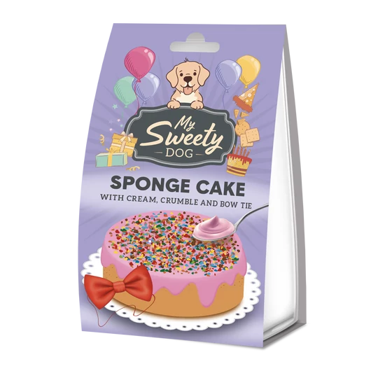 My Sweety Dog születésnapi torta kutyáknak, cukorszórásssal, öntettel és nyakkendővel