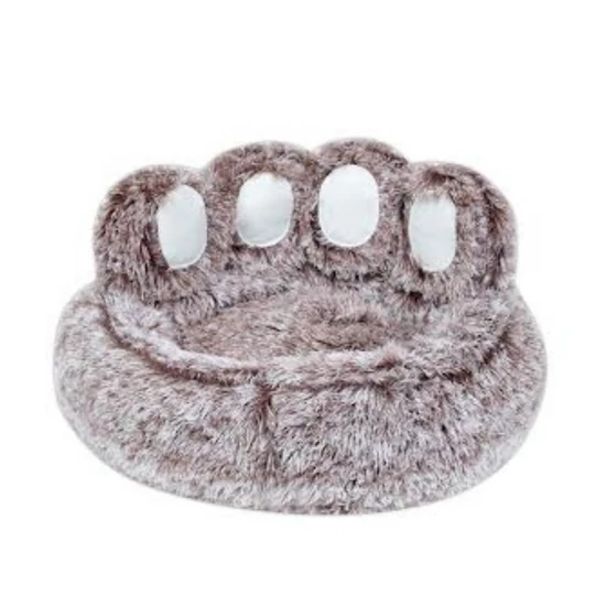 Mancs alakú extrapuha, szőrös kisállatfekhely - 60 cm, Barna