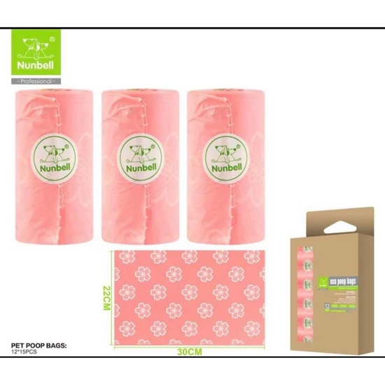 Lebomló környezetbarát kutyapiszok zacskó - 8 db-os készlet, rózsaszín