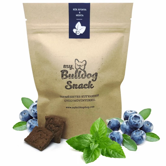 My Bulldog Snack – természetes kutyakeksz gyógynövényekkel, Kék áfonya - menta