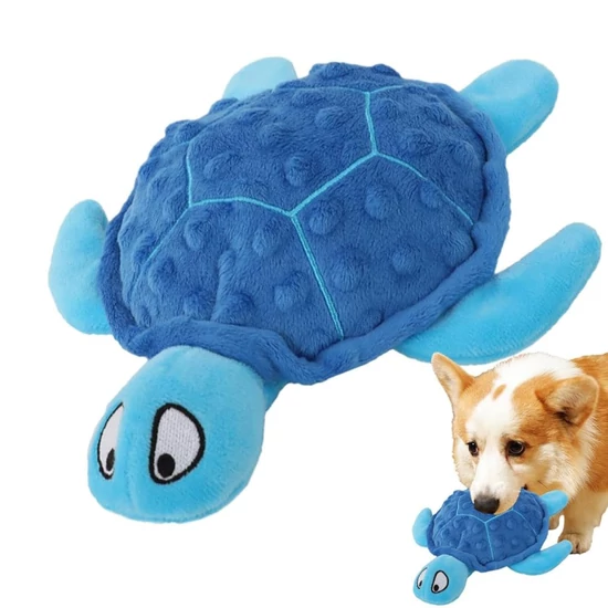 Zörgő, Csipogó Plüss Teknős Kutyajáték, Kék