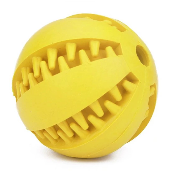 Denta Fun menta ízesítésű fogtisztító gumilabda, 5 cm, sárga