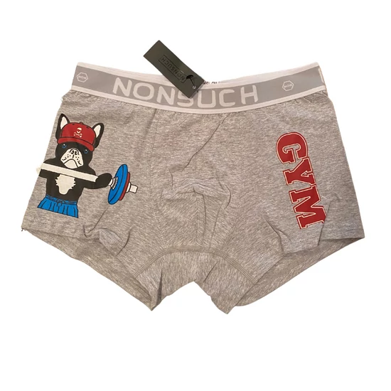 Francia bulldog mintás felnőtt alsónadrág - Szürke, M