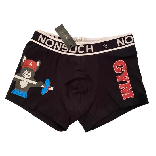 Francia bulldog mintás felnőtt alsónadrág - Fekete, több méretben