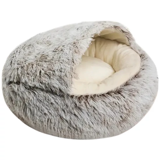 Extrapuha Szőrös Mosható Kisállat Fekhely, Kuckó 60cm, szürke