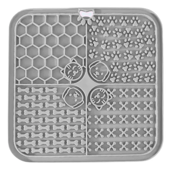 Csont formás lick mat, szürke