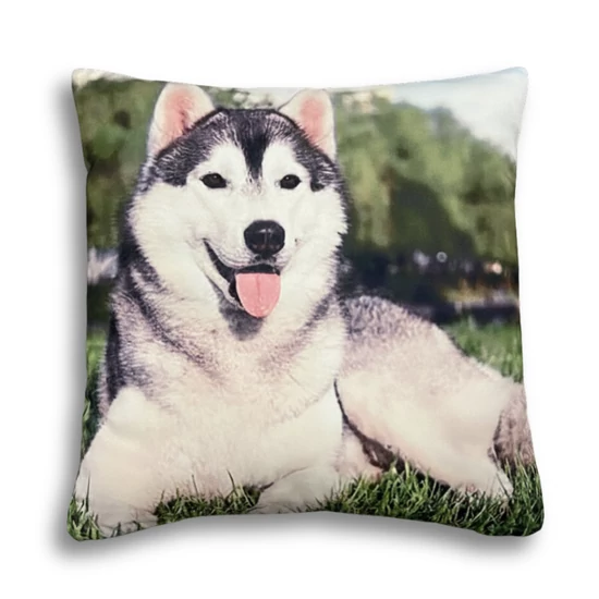 Husky mintás párna, 45 x 45 cm