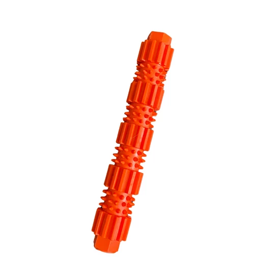 Természetes gumibot fogtisztító kutyajáték, 22 cm, narancssárga