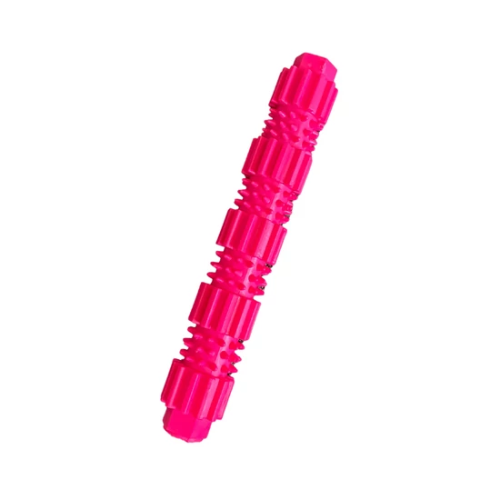 Természetes gumibot fogtisztító kutyajáték, 22 cm, pink