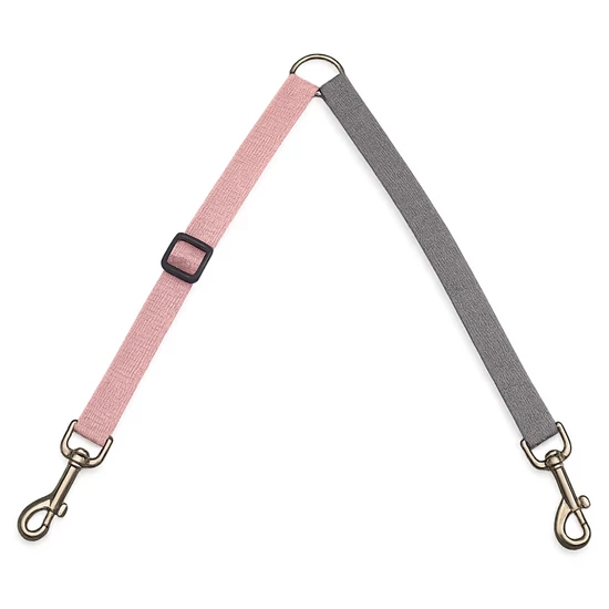 Dupla póráz elosztó, 25 cm, rózsaszín