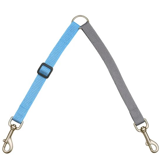 Dupla póráz elosztó, 25 cm, kék