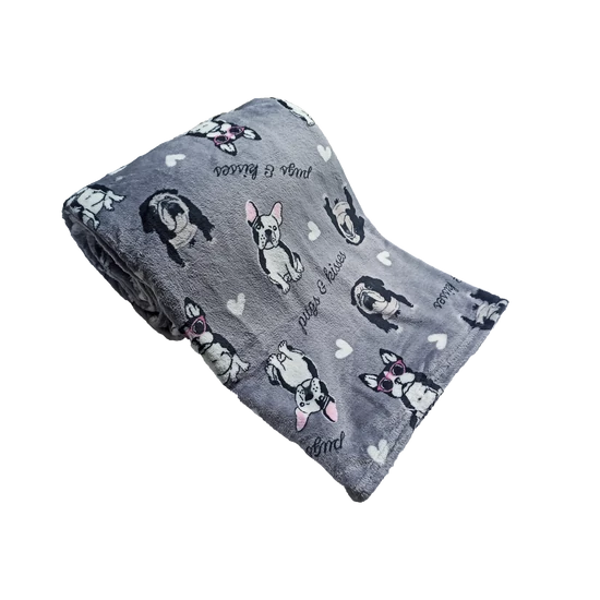 Bulldog mintás wellsoft pléd, 200 x 230 cm, szürke