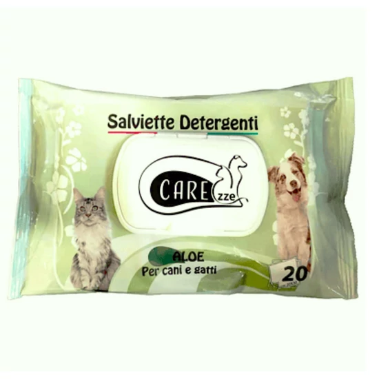 Carezze Aloe vera illatú nedves törlőkendő kisállatoknak – 20 db    