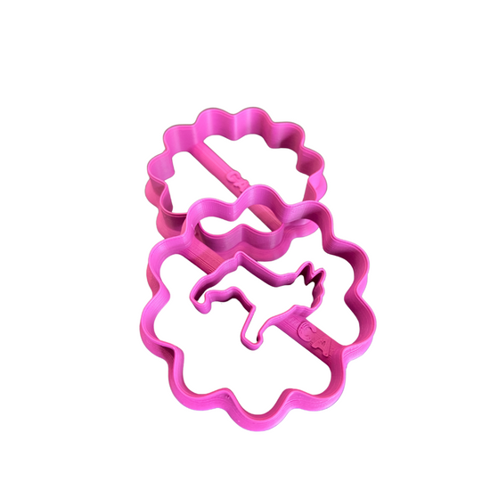 Francia Bulldog mintás linzer kiszúró szett, pink