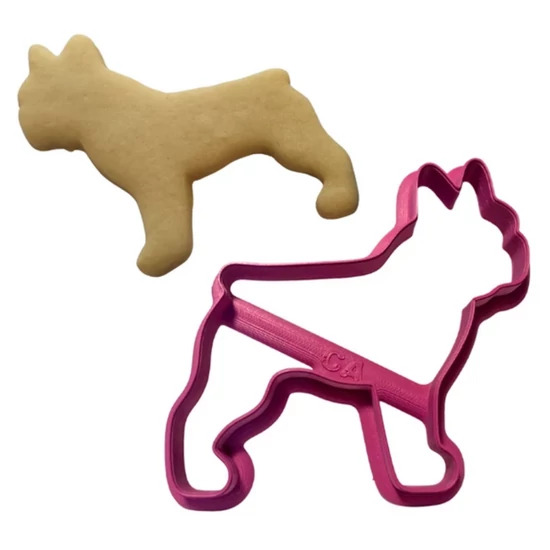 Francia bulldog mintás sütemény kiszúró, pink