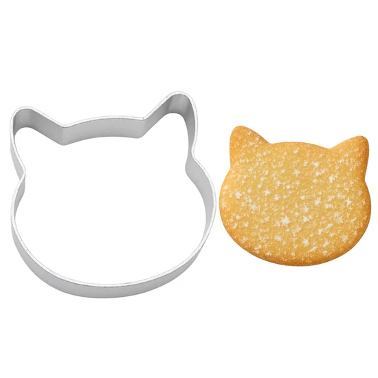 Cicafej fém sütemény kiszúró forma, 5,4 x 5,8 cm