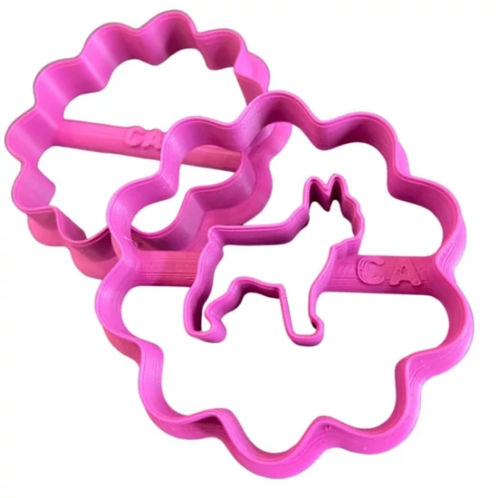 Francia Bulldog mintás linzer kiszúró szett, pink