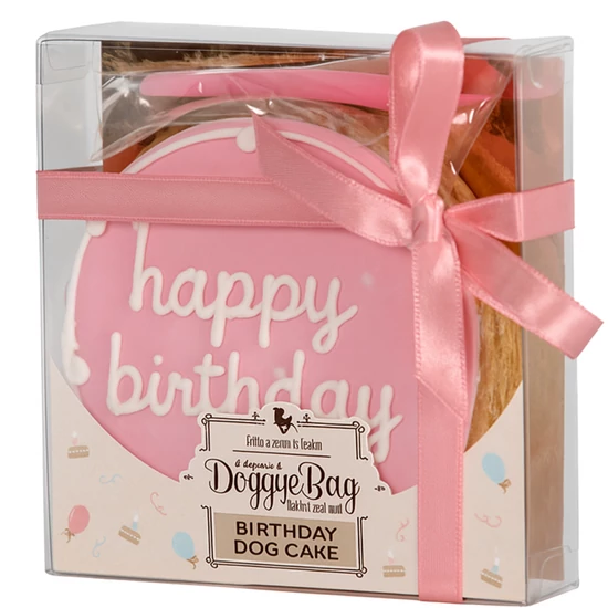 DoggyeBag kézműves születésnapi kutyatorta kutyáknak, Rózsaszín
