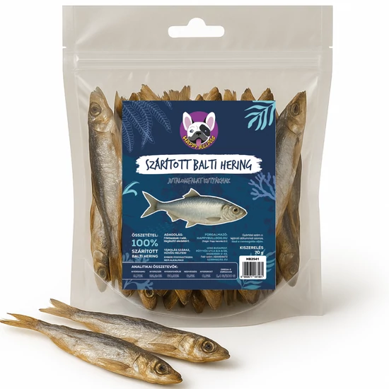 Szárított balti hering, 70 g, HAPPY BULLDOG