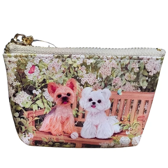 Yorkie és Bichon mintás mini neszesszer