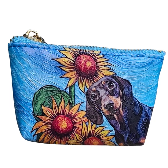 Tacskó és napraforgó mintás mini neszesszer