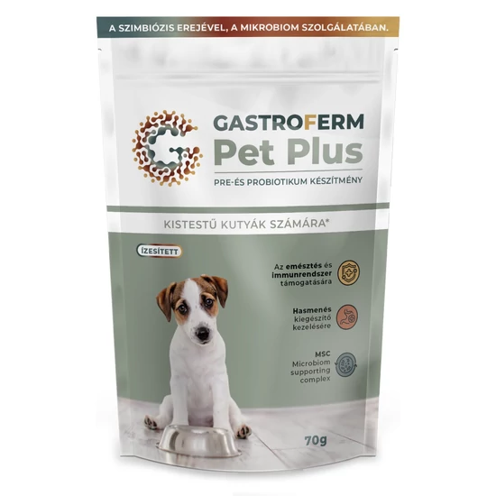 Gastroferm Pet Plus kistestű kutyáknak – pre- és probiotikum por vitaminokkal