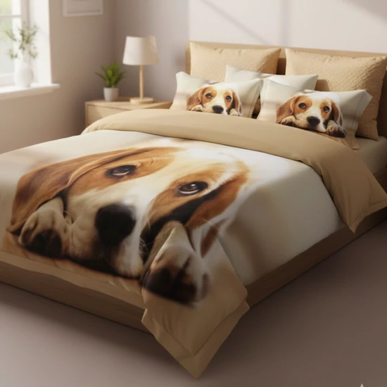 Beagle mintás 3 részes ágynemű garnitúra