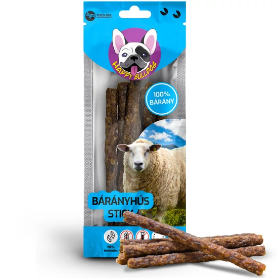 100% Természetes Bárányhús stick 50 g, HAPPY BULLDOG