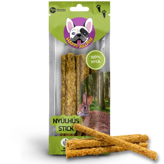 100% Természetes nyúlhús stick, 50 g, HAPPY BULLDOG