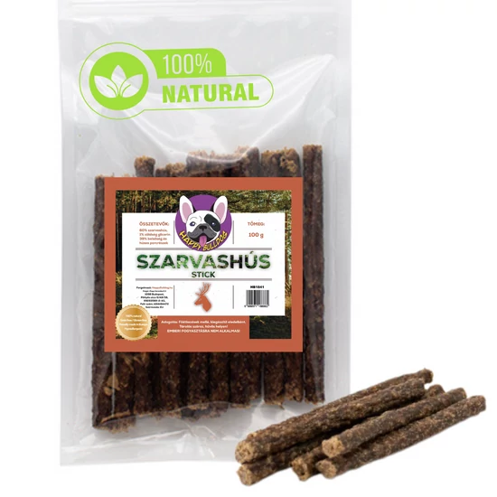 100% Természetes Szarvashús stick 1 kg, HAPPY BULLDOG