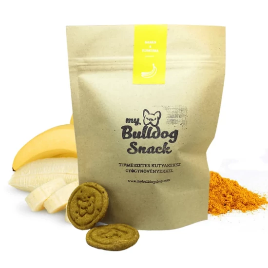 My Bulldog Snack – természetes kutyakeksz gyógynövényekkel, Banán-kurkuma