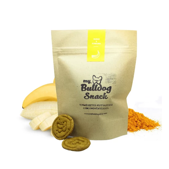 My Bulldog Snack – természetes kutyakeksz gyógynövényekkel, Banán-kurkuma