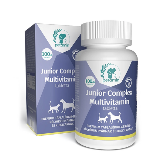 Junior Complex Multivitamin a fejlődő szervezet támogatására  kutyáknak és macskáknak, 100 db tabletta - PETAMIN
