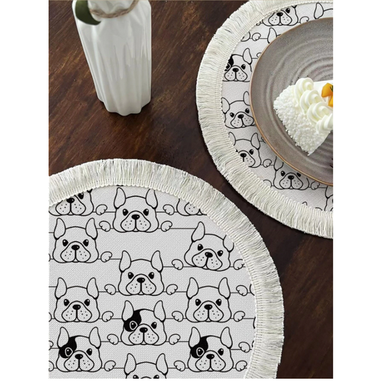 Francia bulldog mintás tányéralátét