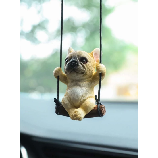 Autóba akasztható 3D francia bulldog szobor dísz