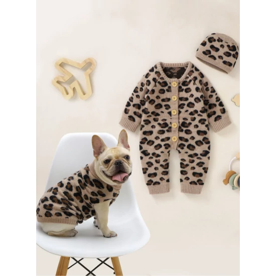 Összeillő baba-kiskutya szett, párducmintás